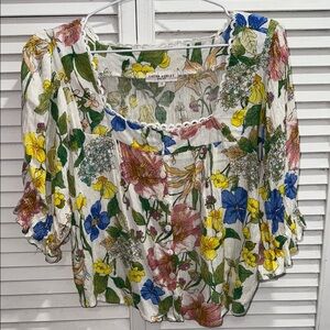 Laura Ashley Boho Multicolor Floral Blouse